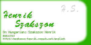 henrik szakszon business card